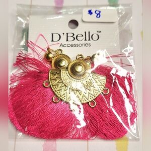 💓Gold and Pink Fringe Earrings